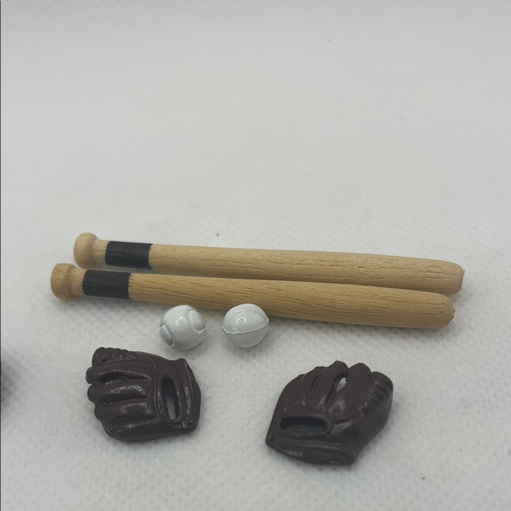 Miniature Set of 2 Baseball Bat, Gloves, & Balls